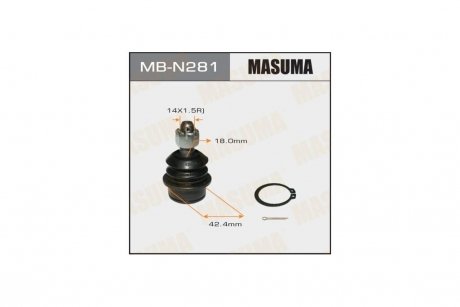 Опора шаровая переднего верхнего рычага Nissan Navara, Pathfinder (05-14) (MB-N281) MASUMA MBN281