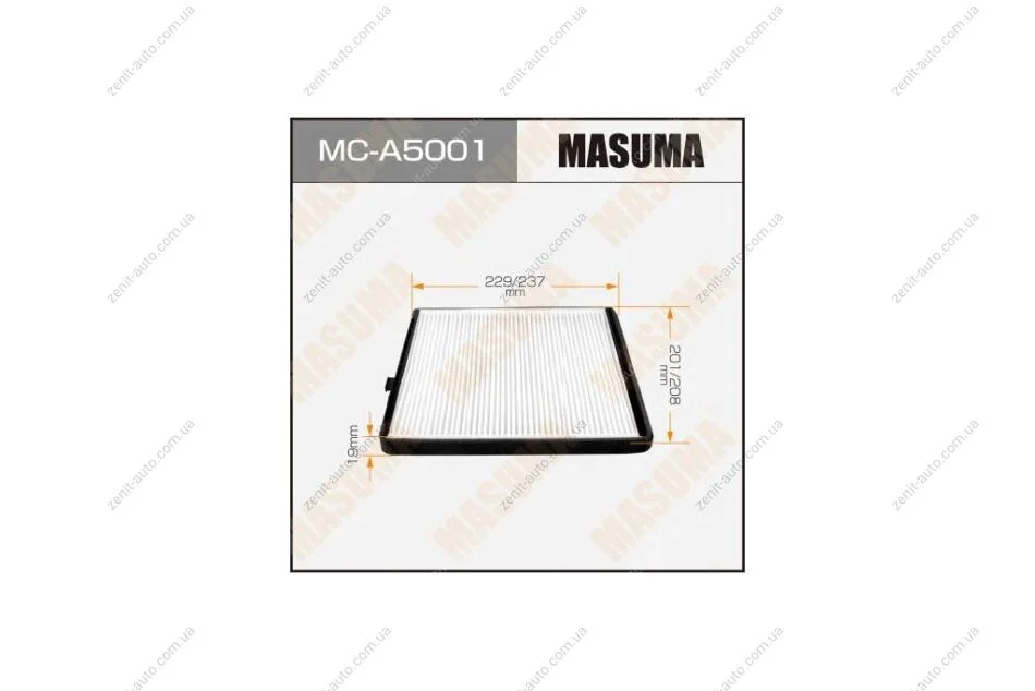 Фильтр салона CHEVROLET/ AVEO/ V1200V1400 04- (MC-A5001) MASUMA MCA5001 (фото 1)