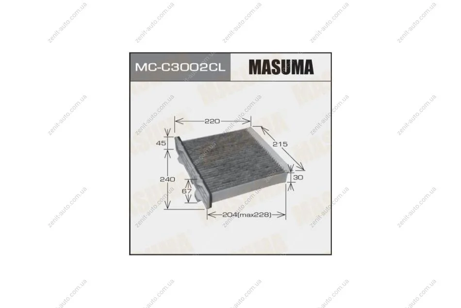 Фільтр салону AC3504 вугільний PAJERO MONTERO/ V87W, V88W, V93W, V98W (MC-C3002CL) MASUMA MCC3002CL (фото 1)