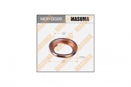 Кольцо уплотнительное сливной пробки NISSAN 11.2x17.4x2.7NISSAN MURANO III (14-21), RENAULT MEGANE IV (16-21) (MDP-0026) MASUMA MDP0026 (фото 1)