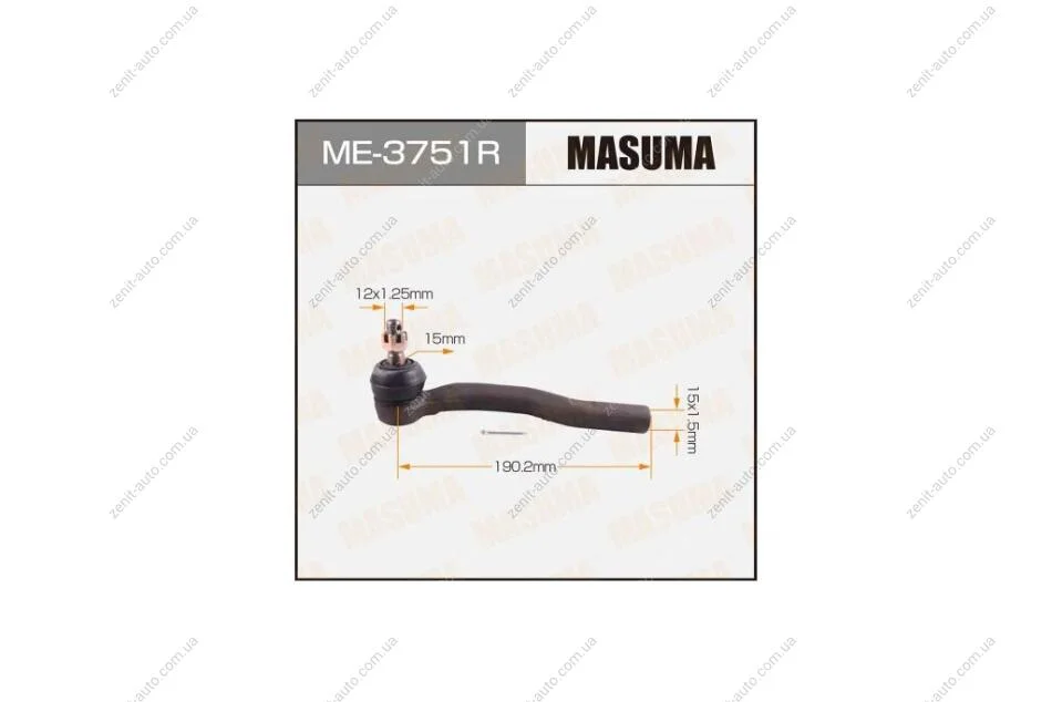 Наконечник рулевой тяги out TOYOTA AURIS, WINDOM/ MCV30, CAMRY ACV# RH (ME-3751R) MASUMA 'ME3751R (фото 1)