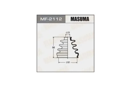 Фото 1 - пыльник ШРУСа HONDA CR-V III (06-14), HONDA FR-V (04-10), HONDA ACCORD VII (MF-2112) MASUMA MF2112 Пыльник ШРУСа HONDA CR-V III (06-14), HONDA FR-V (04-10), HONDA ACCORD VII (MF-2112) MASUMA MF2112 (фото 1)