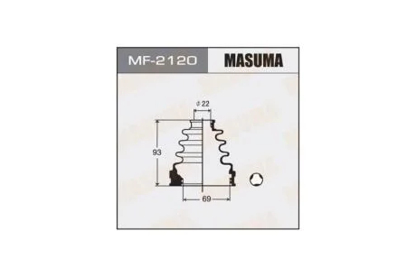 Пильовик ШРКШ внутрішнього Toyota Corolla (00-06), RAV 4 (00-05) (MF-2120) MASUMA MF2120
