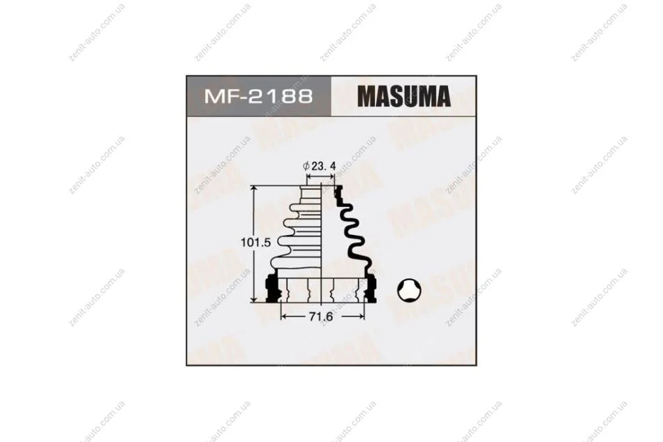 Пыльник ШРУСа внутреннего Toyota Camry (01-11), Corolla (01-04), Highlander (00-07), RAV 4 (00-) (MF-2188) MASUMA MF2188 (фото 1)