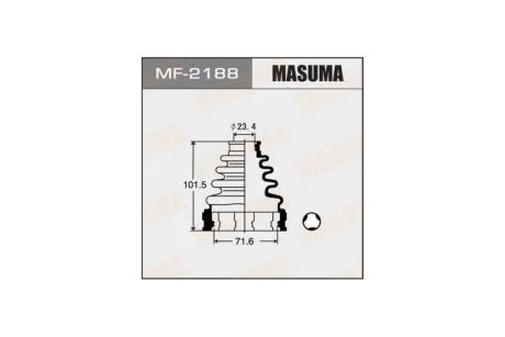 Пильовик ШРКШ внутрішнього Toyota Camry (01-11), Corolla (01-04), Highlander (00-07), RAV 4 (00-) (MF-2188) MASUMA MF2188