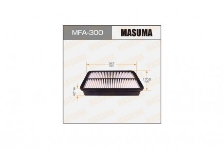 Фильтр воздушный TOYOTA COROLLA 1.8 (01-07) (MFA-300) MASUMA MFA300