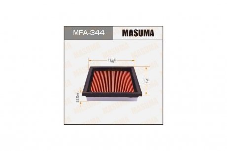 Фильтр воздушный с масляной пропиткой NISSAN NOTE (E11, NE11) 1.6, 1.4 (06-12)/NISSAN TIIDA (C11) 1.6, 1.8 (07-12) MASUMA MFA344 (фото 1)