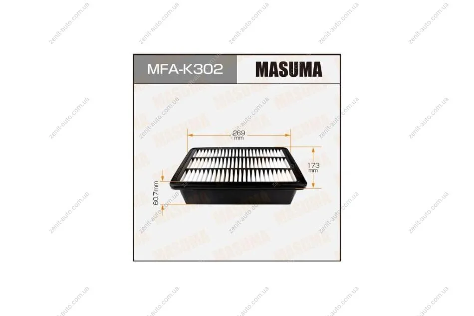 Фильтр воздушный A0458 HYUNDAI/ SANTA FE/ V2000 V2700 05- (MFA-K302) MASUMA MFAK302 (фото 1)