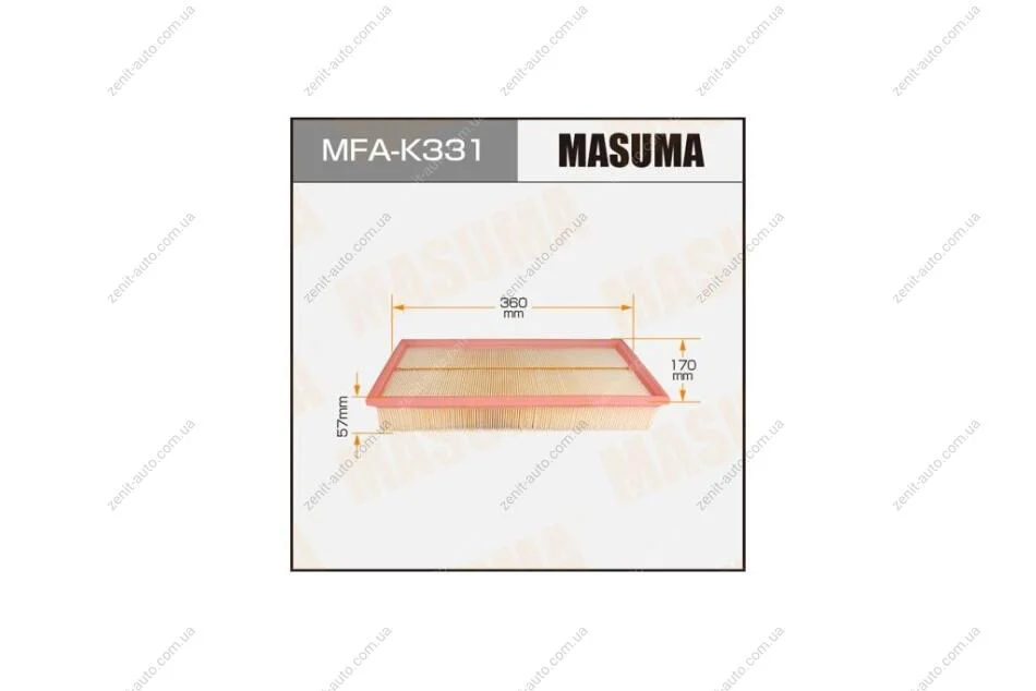 Фільтр повітряний Ssangyong Rexton (02-) (MFA-K331) MASUMA MFAK331 (фото 1)