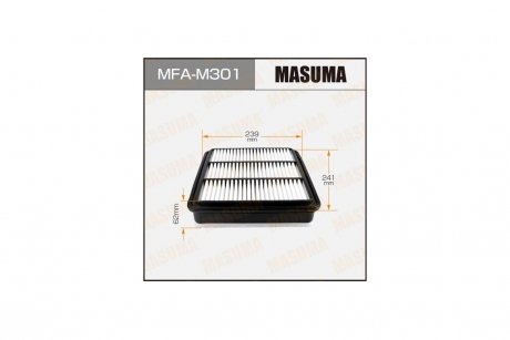 Фільтр повітряний MITSUBISHI /L200/ V2500 05- (MFA-M301) MASUMA MFAM301