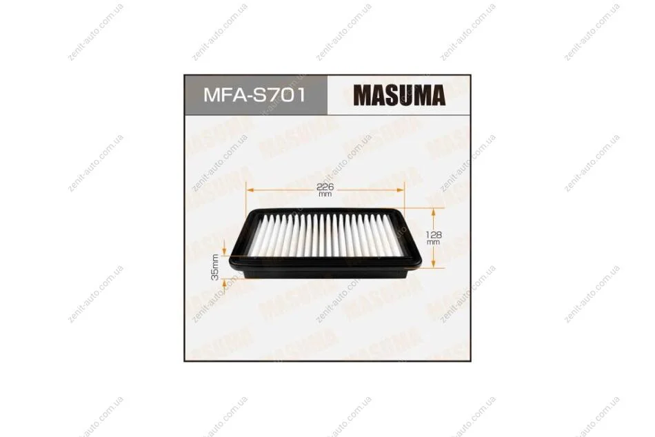 Фільтр повітряний SUZUKI/ SX4/ YA11SYB11SYC11S 06- (MFA-S701) MASUMA MFAS701 (фото 1)