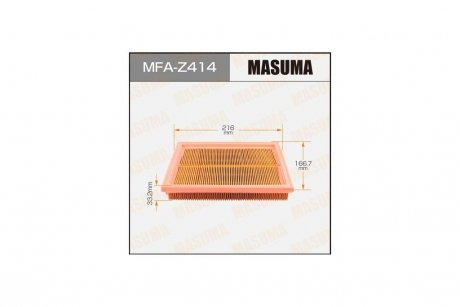 Фільтр повітря A4501 MAZDA/ MAZDA2 03- MASUMA MFAZ414 (фото 1)
