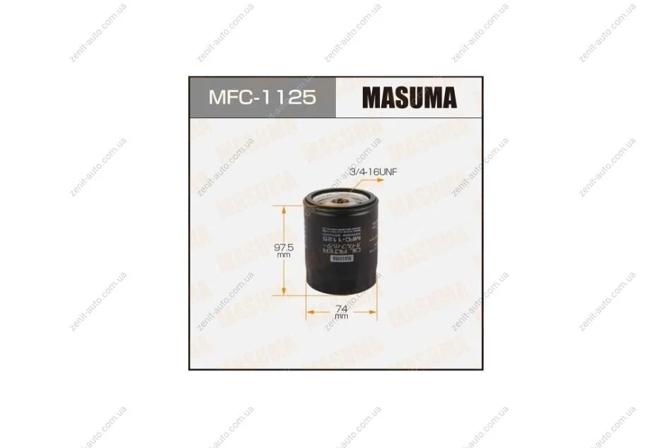 Фильтр масляный Toyota FJ Cruiser (06-09), Land Cruiser (-12), Land Cruiser Prado (05-09), Sequoia (00-09) 4.0, 4.7 (MFC-1125) MASUMA MFC1125 (фото 1)