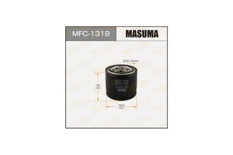 Фільтр масляний Kia, Hyundai, Mazda, MMC, Subaru, (83-) D=78.5mm, H=76mm, M20x1.5 (MFC-1318) MASUMA MFC1318