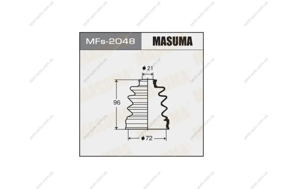 Пыльник ШРУСа (силикон)SUBARU OUTBACK (BR) 2.5 i AWD (13-18), SUBARU FORESTER (08-13) (MFs-2048) MASUMA MFs2048 (фото 1)