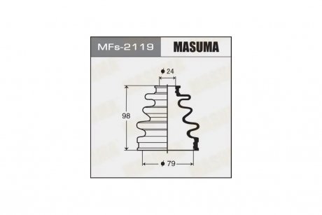 Пыльник ШРУСа наружного Mazda 6 (12-) / Toyota Corolla (00-06), Prius (00-05) силикон (MFs-2119) MASUMA MFs2119
