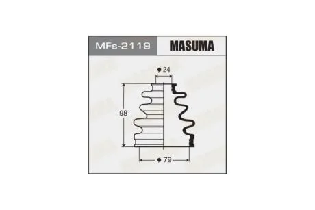 Пильовик ШРКШ зовнішнього Mazda 6 (12-) / Toyota Corolla (00-06), Prius (00-05) силікон (MFs-2119) MASUMA MFs2119
