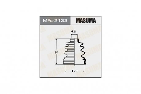 Пыльник ШРУСа внутреннего Subaru Forester, Impreza, Legacy (-06) силикон (MFs-2133) MASUMA MFs2133 (фото 1)