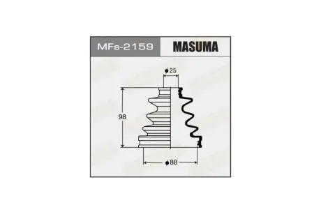 Пильовик ШРКШ зовнішнього (силікон) Toyota Camry (01-05), Prius (09-15) (MFs-2159) MASUMA MFs2159