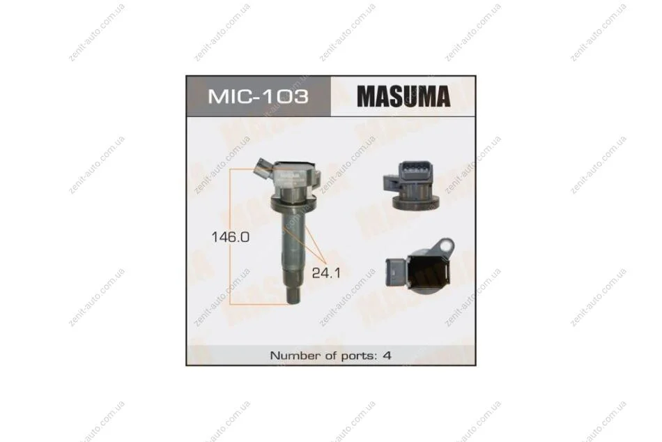Катушка зажигания Toyota Avensis 1.6, 1.8 (00-08), Corolla 1.6, 1.8 (00-11) (MIC-103) MASUMA MIC103 (фото 1)