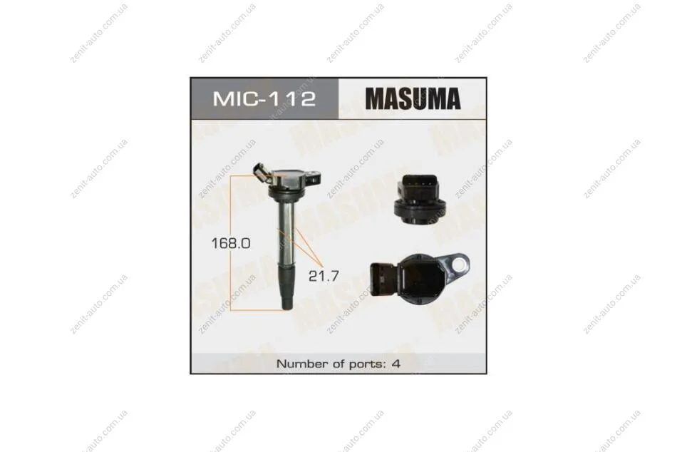 Катушка зажигания 1ZRFE, 2ZRFE, NZE14#.ZRE14#.NZE15#.NCP11# (MIC-112) MASUMA 'MIC-112 (фото 1)