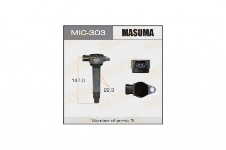 Катушка зажигания Mitsubishi ASX, Lancer 1.8, 2.0 (-17), Outlander 2.0, 2.4, 3.0 (08-) (MIC-303) MASUMA MIC303 (фото 1)