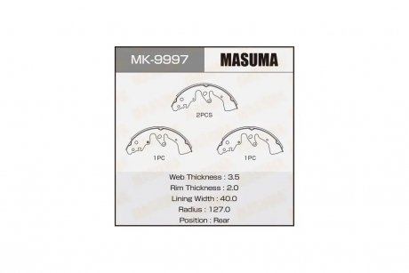 Колодки тормозные стояночного тормоза (MK-9997) MASUMA MK9997