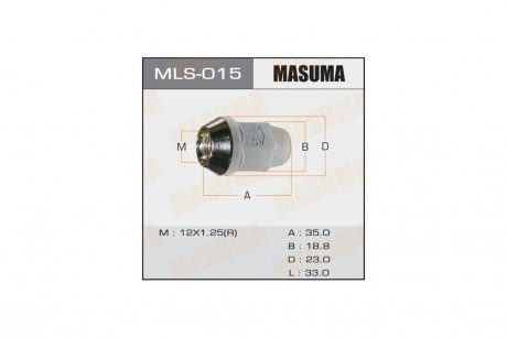 Гайка колеса 12x1.25 / під ключ = 19 мм (MLS-015) MASUMA MLS015
