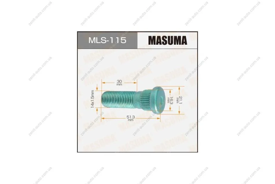 Шпилька колеса OEM 90942-02077 ToyotaTOYOTA LAND_CRUISER 200 (MLS-115) MASUMA MLS115 (фото 1)
