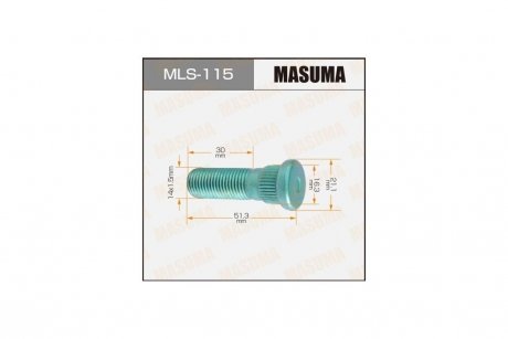 Шпилька колеса (MLS-115) MASUMA MLS115 (фото 1)