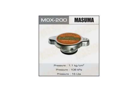 Кришка радіатора Mitsubishi/ Subaru/ Toyota 1.1 bar (MOX-200) MASUMA MOX200
