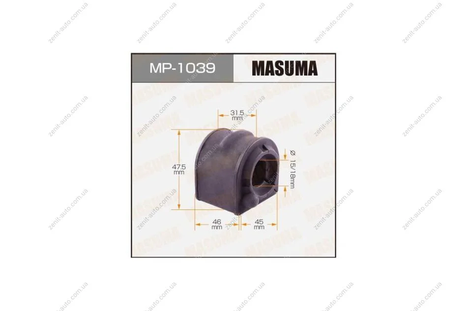 Втулка стабілізатора переднього (Кратно 2) Mazda 3 (06-), 5 (10-) (MP-1039) MASUMA MP1039 (фото 1)