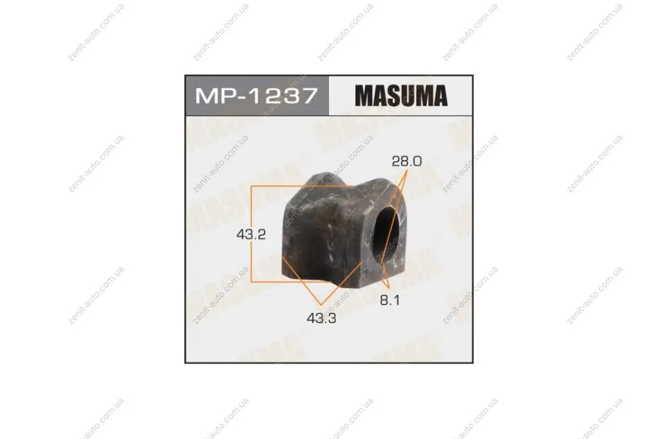 Втулка стабілізатора переднього (Кратно 2) Toyota Land Cruiser Prado (09-17) (MP-1237) MASUMA MP1237 (фото 1)