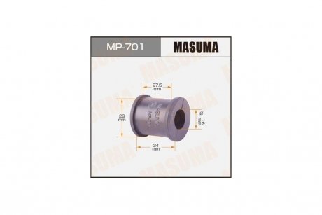 Втулка стабілізатора заднього (Кратно 2) Lexus RX 350 (06-08)/ Toyota Camry (01-06) (MP-701) MASUMA MP701 (фото 1)