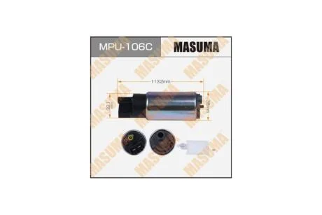 Бензонасос электрический графитовый коллектор Toyota LAND CRUISER, OUTLANDER / UZJ200, CW5W, сетка MPU-040 (MPU106C) MASUMA 'MPU106C