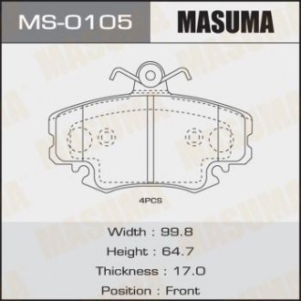 Колодки тормозные AN-4014K, P68008 передн RENAULT LOGAN MCV II 1.5 dCi (MS-0105) MASUMA 'MS-0105