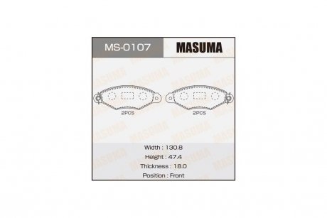 Колодки гальмівні (MS-0107) MASUMA 'MS-0107 (фото 1)