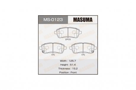 Колодки тормозные (MS-0123) MASUMA MS0123 (фото 1)