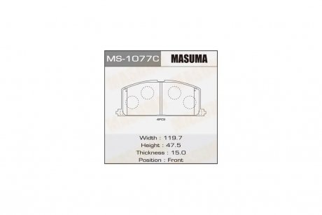 Колодки тормозные (MS-1077) MASUMA MS1077