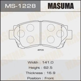 Колодки тормозные AN-322K, NP1006, P83027 передн LEXUS SC (MS-1228) MASUMA 'MS-1228 (фото 1)