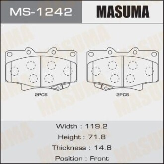 Колодки тормозные передн AN-336WK, NP1043, P83025 MASUMA 'MS1242