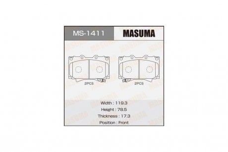 Колодки тормозные (MS-1411) MASUMA MS1411