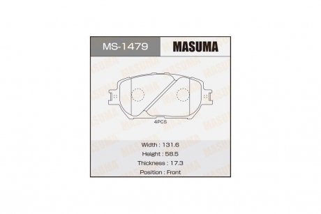 Колодки гальмівні передн (MS-1479) MASUMA MS1479 (фото 1)