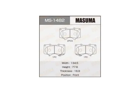 Колодки тормозные передн Mitsubishi Pajero (06-)/ Toyota Hilux (11-), Land Cruiser Prado (02-09) (MS-1482) MASUMA MS1482