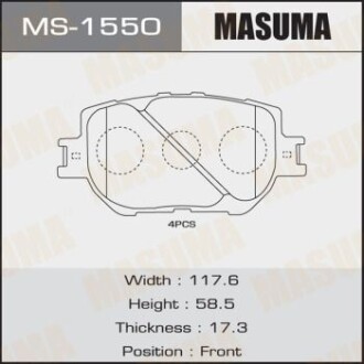 Гальмівні колодки передня AN-636K, NP1021, P83054 MASUMA 'MS1550