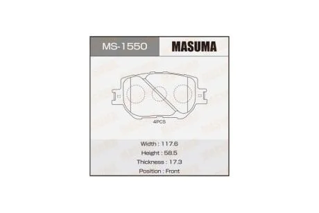 Колодки тормозные передн AN-636K, NP1021, P83054 (MS1550) MASUMA 'MS1550