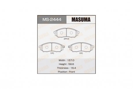 Колодки тормозные передн Infiniti FX 35 (05-10)/ Nissan Murano (04-16), Pathfinder (05-14)/ Renault Koleos (08-) (MS-2444) MASUMA MS2444