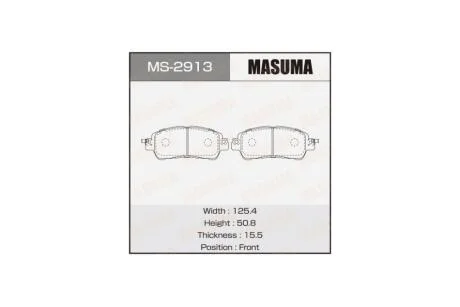Колодки тормозные передн MAZDA 2 (DL, DJ) (14-17) / NISSAN NOTE (20-) (MS2913) MASUMA 'MS2913