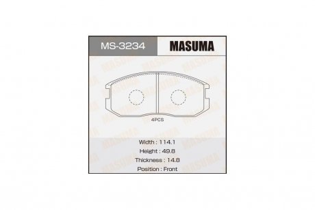 Колодки тормозные MASUMA MS3234