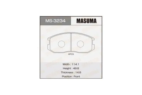 Колодки гальмівні (MS-3234) MASUMA MS3234